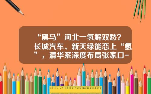 “黑马”河北一氢解双愁？长城汽车、新天绿能恋上“氢”，清华系深度布局张家口-张家口本地上市公司