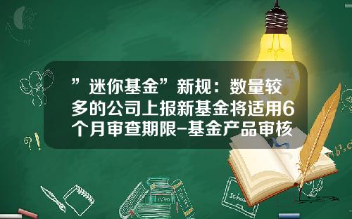 ”迷你基金”新规：数量较多的公司上报新基金将适用6个月审查期限-基金产品审核