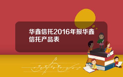 华鑫信托2016年报华鑫信托产品表