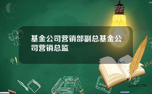 基金公司营销部副总基金公司营销总监