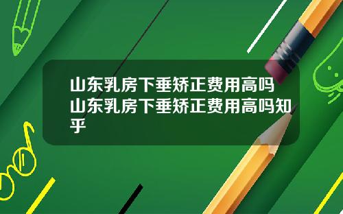 山东乳房下垂矫正费用高吗山东乳房下垂矫正费用高吗知乎