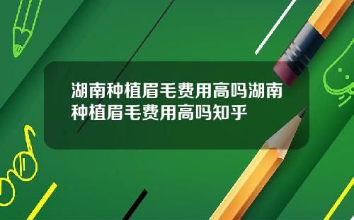 湖南种植眉毛费用高吗湖南种植眉毛费用高吗知乎