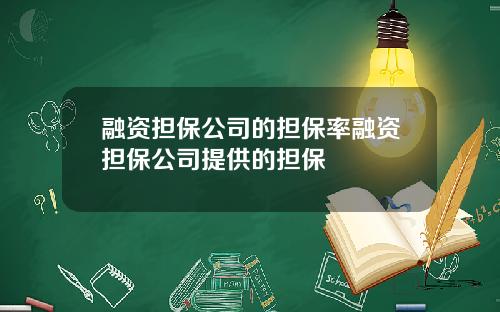 融资担保公司的担保率融资担保公司提供的担保