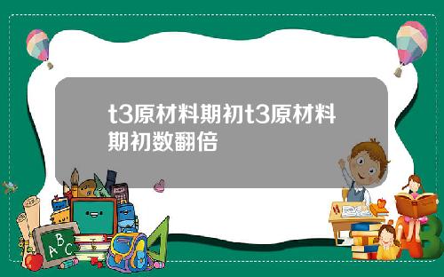 t3原材料期初t3原材料期初数翻倍