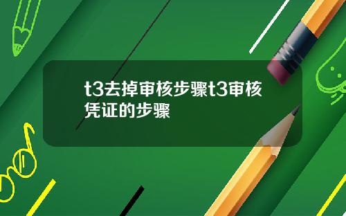 t3去掉审核步骤t3审核凭证的步骤