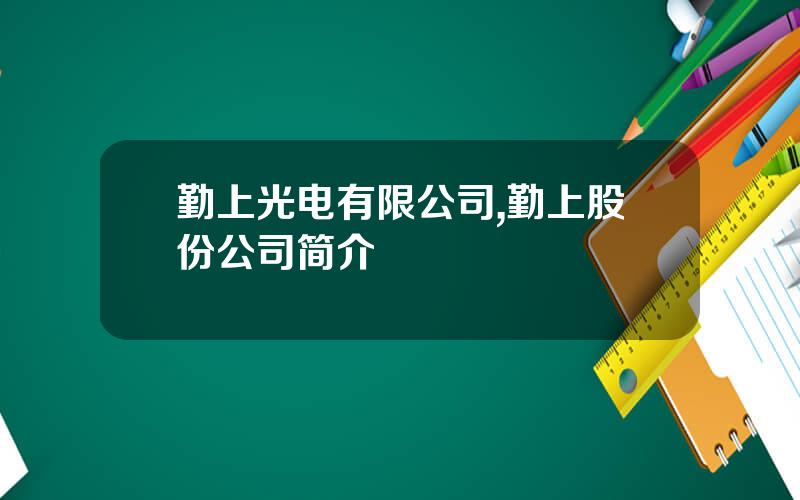 勤上光电有限公司,勤上股份公司简介