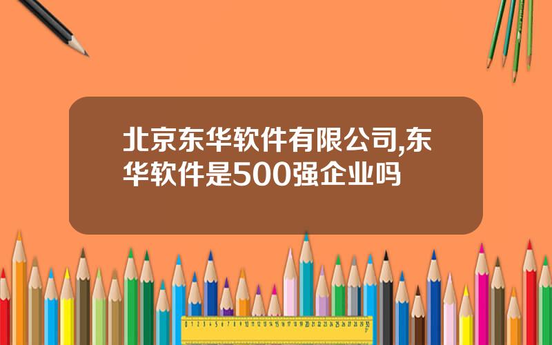 北京东华软件有限公司,东华软件是500强企业吗