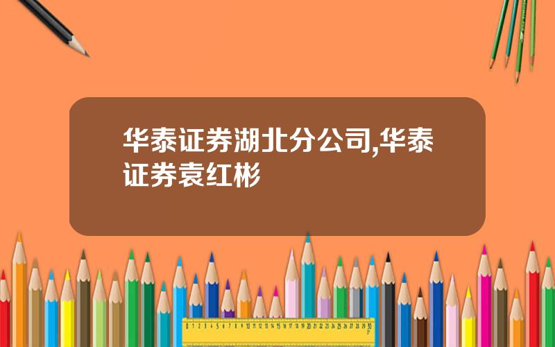 华泰证券湖北分公司,华泰证券袁红彬