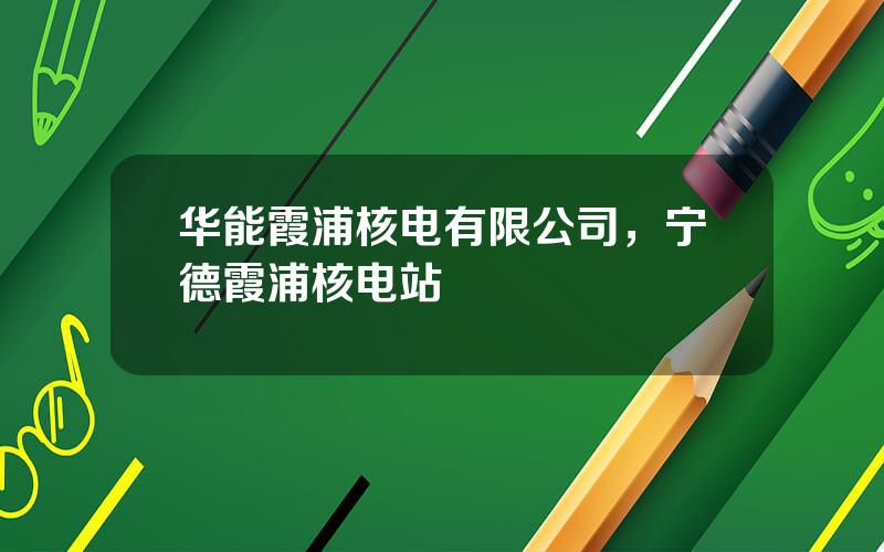 华能霞浦核电有限公司，宁德霞浦核电站