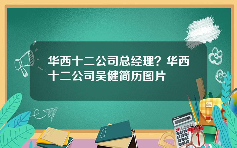 华西十二公司总经理？华西十二公司吴健简历图片