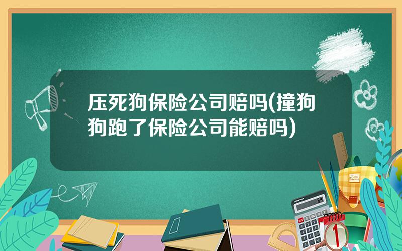 压死狗保险公司赔吗(撞狗狗跑了保险公司能赔吗)