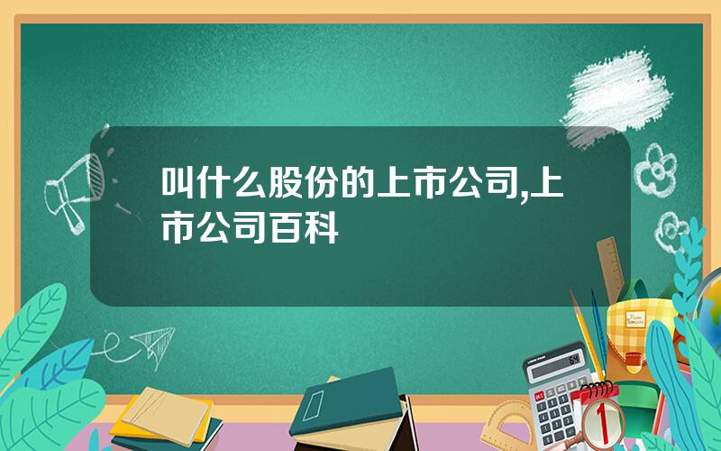 叫什么股份的上市公司,上市公司百科