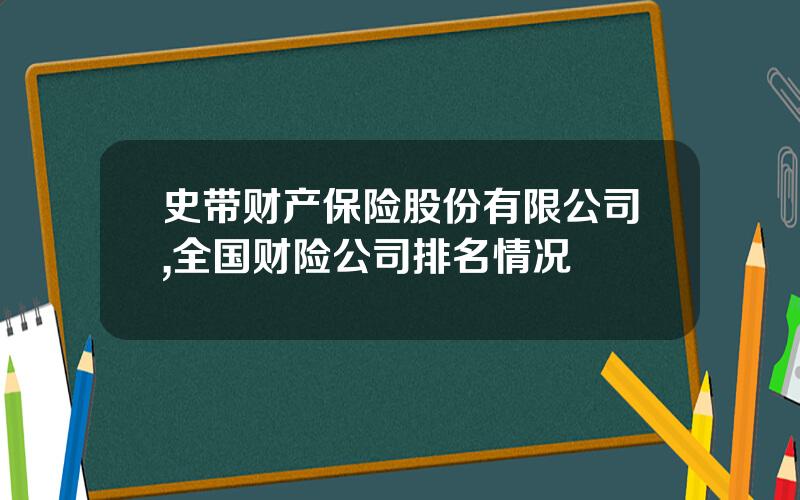 史带财产保险股份有限公司,全国财险公司排名情况