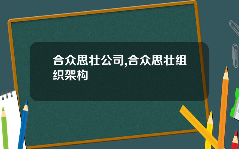 合众思壮公司,合众思壮组织架构