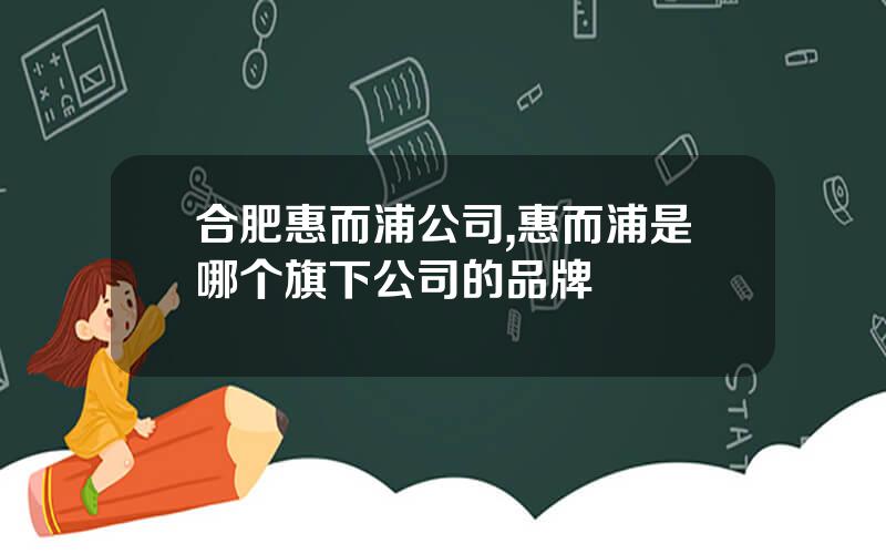 合肥惠而浦公司,惠而浦是哪个旗下公司的品牌
