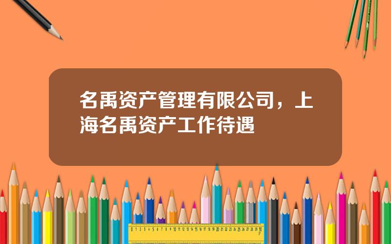 名禹资产管理有限公司，上海名禹资产工作待遇