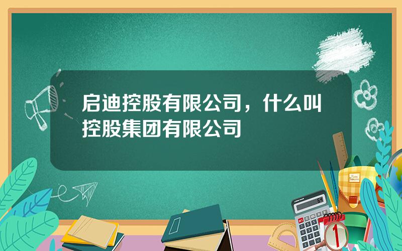 启迪控股有限公司，什么叫控股集团有限公司