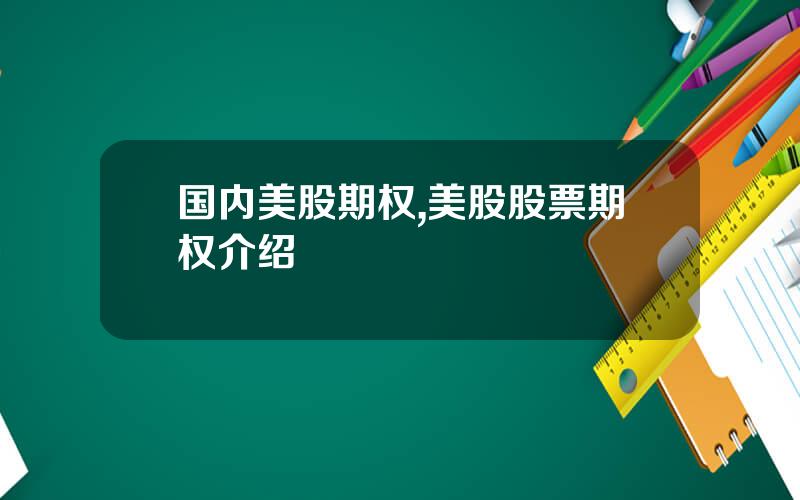 国内美股期权,美股股票期权介绍