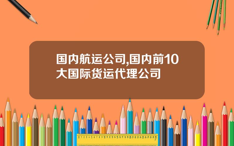 国内航运公司,国内前10大国际货运代理公司
