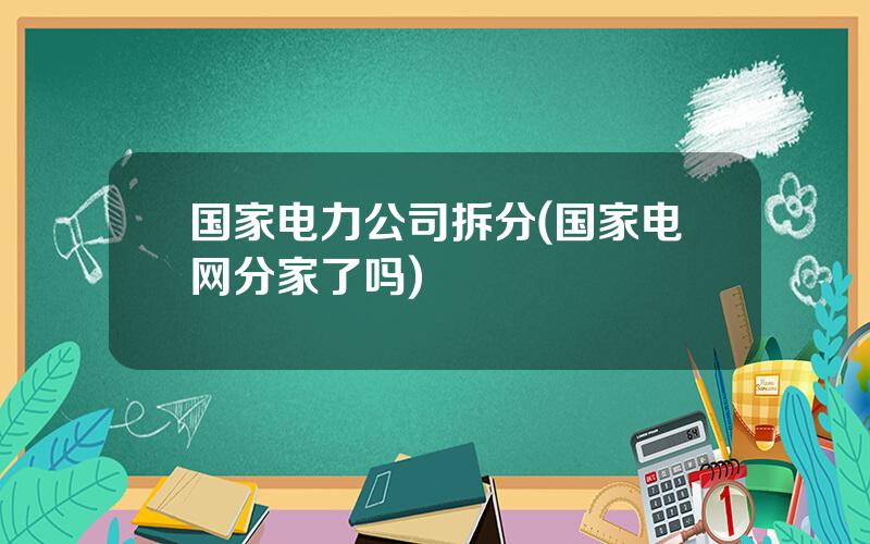 国家电力公司拆分(国家电网分家了吗)