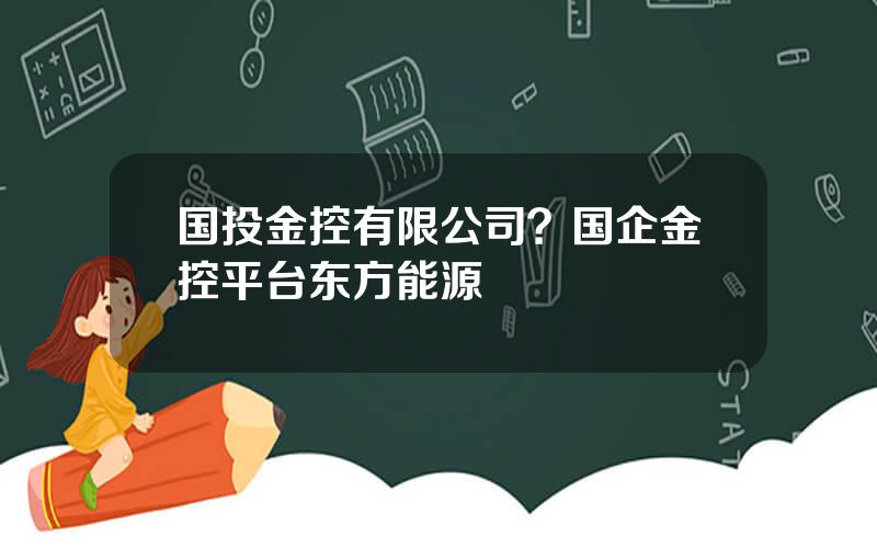 国投金控有限公司？国企金控平台东方能源