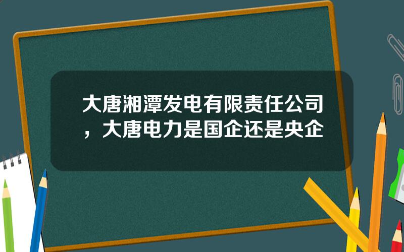 大唐湘潭发电有限责任公司，大唐电力是国企还是央企