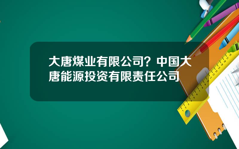 大唐煤业有限公司？中国大唐能源投资有限责任公司