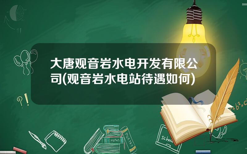 大唐观音岩水电开发有限公司(观音岩水电站待遇如何)