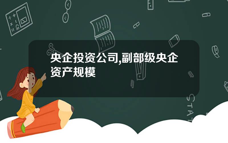 央企投资公司,副部级央企资产规模