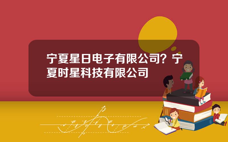 宁夏星日电子有限公司？宁夏时星科技有限公司