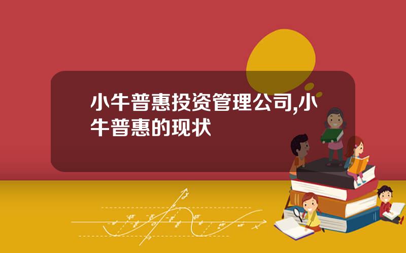 小牛普惠投资管理公司,小牛普惠的现状