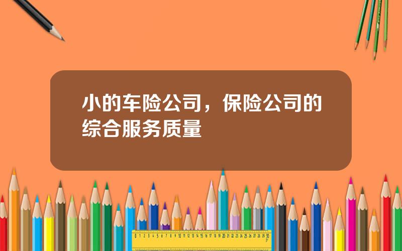 小的车险公司，保险公司的综合服务质量