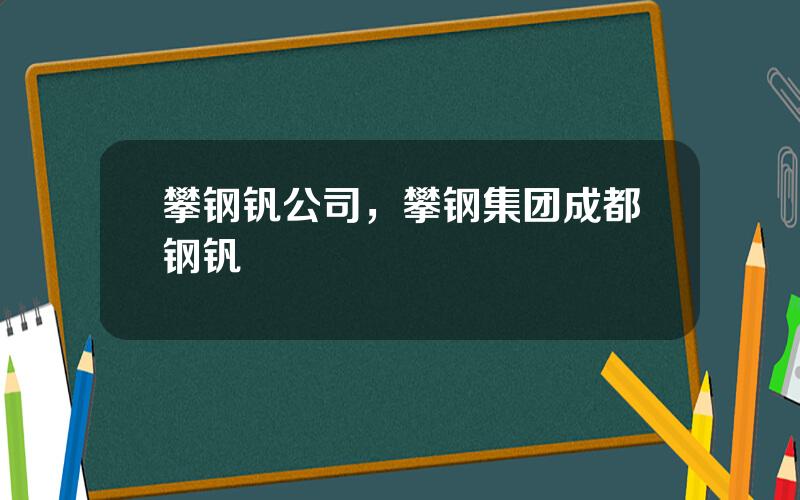 攀钢钒公司，攀钢集团成都钢钒