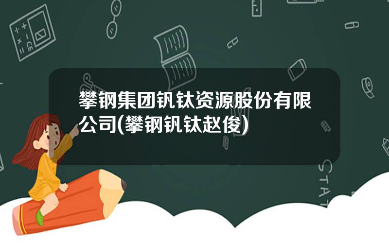 攀钢集团钒钛资源股份有限公司(攀钢钒钛赵俊)