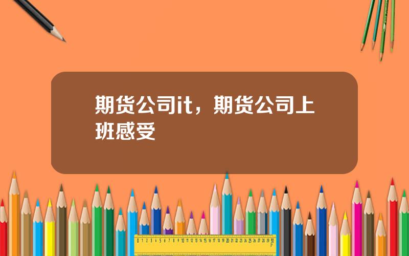 期货公司it，期货公司上班感受