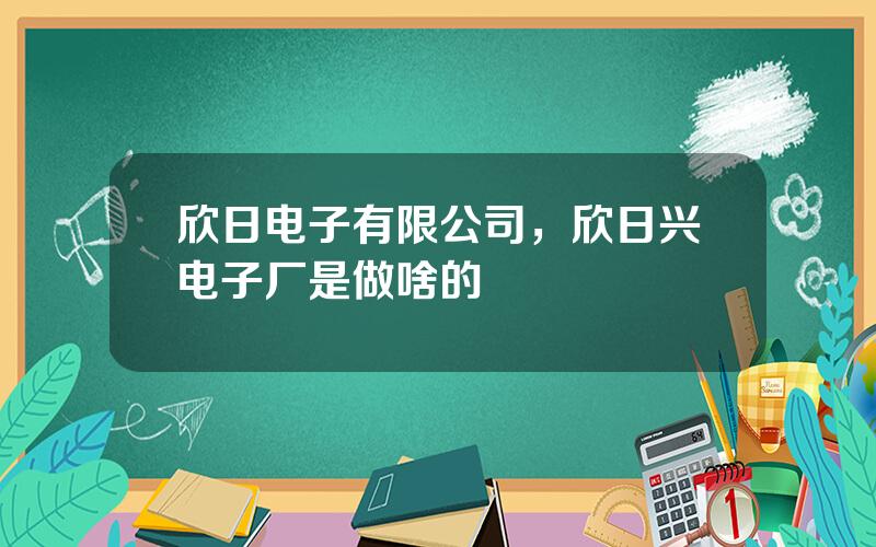 欣日电子有限公司，欣日兴电子厂是做啥的