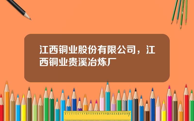 江西铜业股份有限公司，江西铜业贵溪冶炼厂
