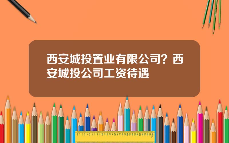 西安城投置业有限公司？西安城投公司工资待遇